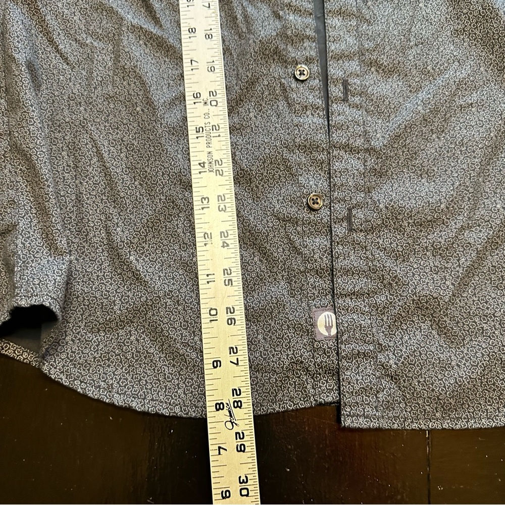 ChefWorks Small Gray Black Restaurant Work Extra Pair Button Down Shirt - Picture 3 of 6